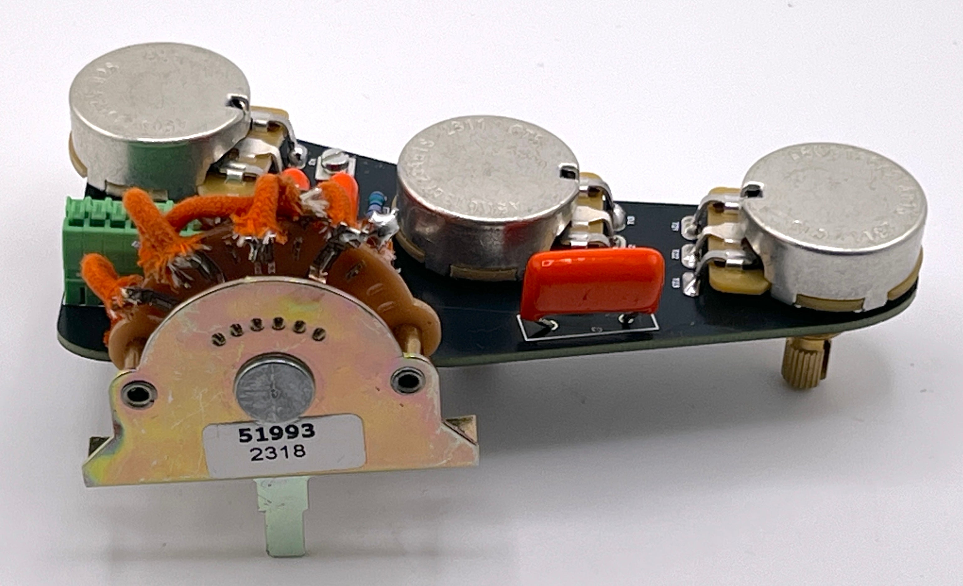 Strat HSS with Auto Split, Volume Clarity Select, Bridge Middle tone select, Partial Coil Split Select