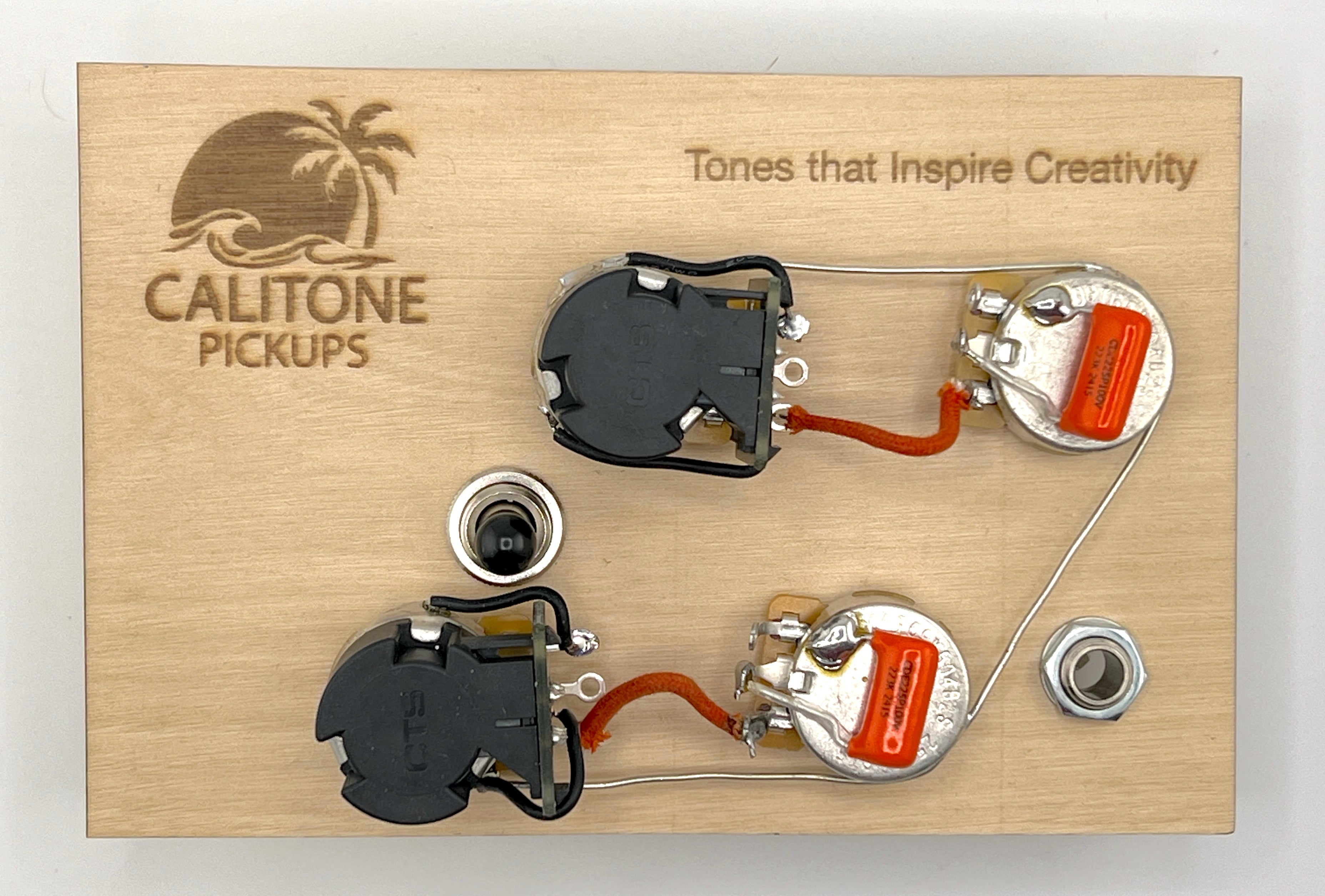 Calitone Les Paul Modern Split Coil Wiring Harness with Switchcaft Toggle and Switchcraft Output jack