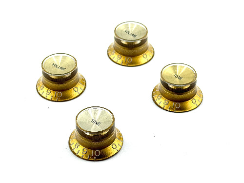 Gibson-Style Top Hat Knob Set with Inset (4 Knobs)